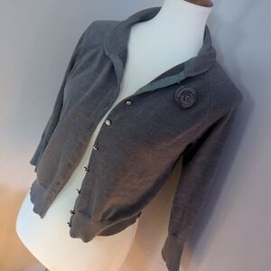 INC International Concepts Shawl Collar Cardigan Rhinestone Button Down Sweater